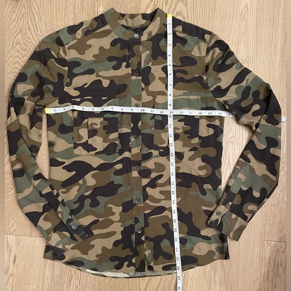 BCBGMaxAzria Anderson Camouflage-Print Silk Shirt - Picture 8 of 8